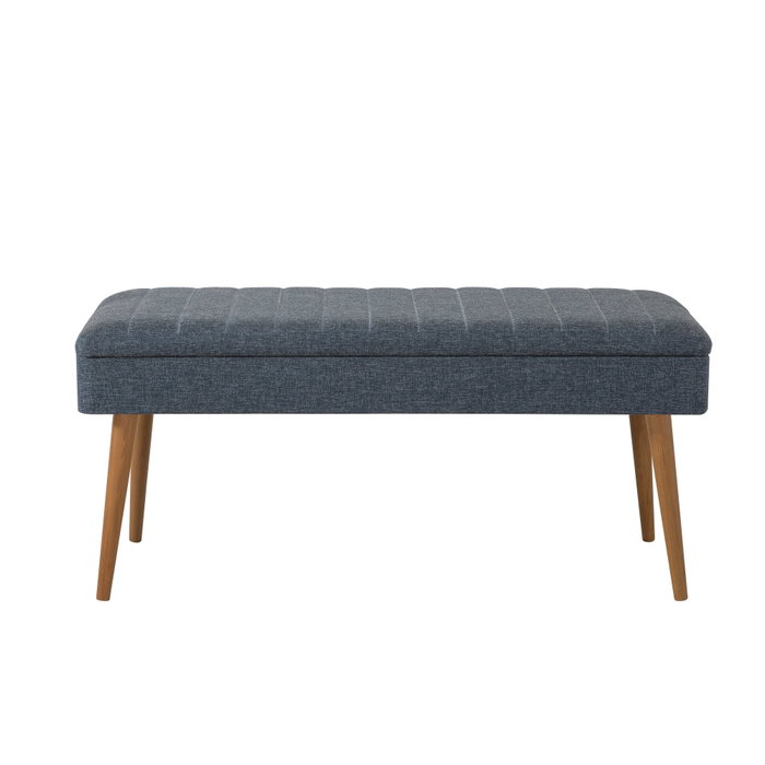 Hanah Home Form - 1048 Conjunto Muebles Recibidor Zapatero Banco Almacenamiento Tablero Melamina Patas Madera Sonomo Azul Oscuro